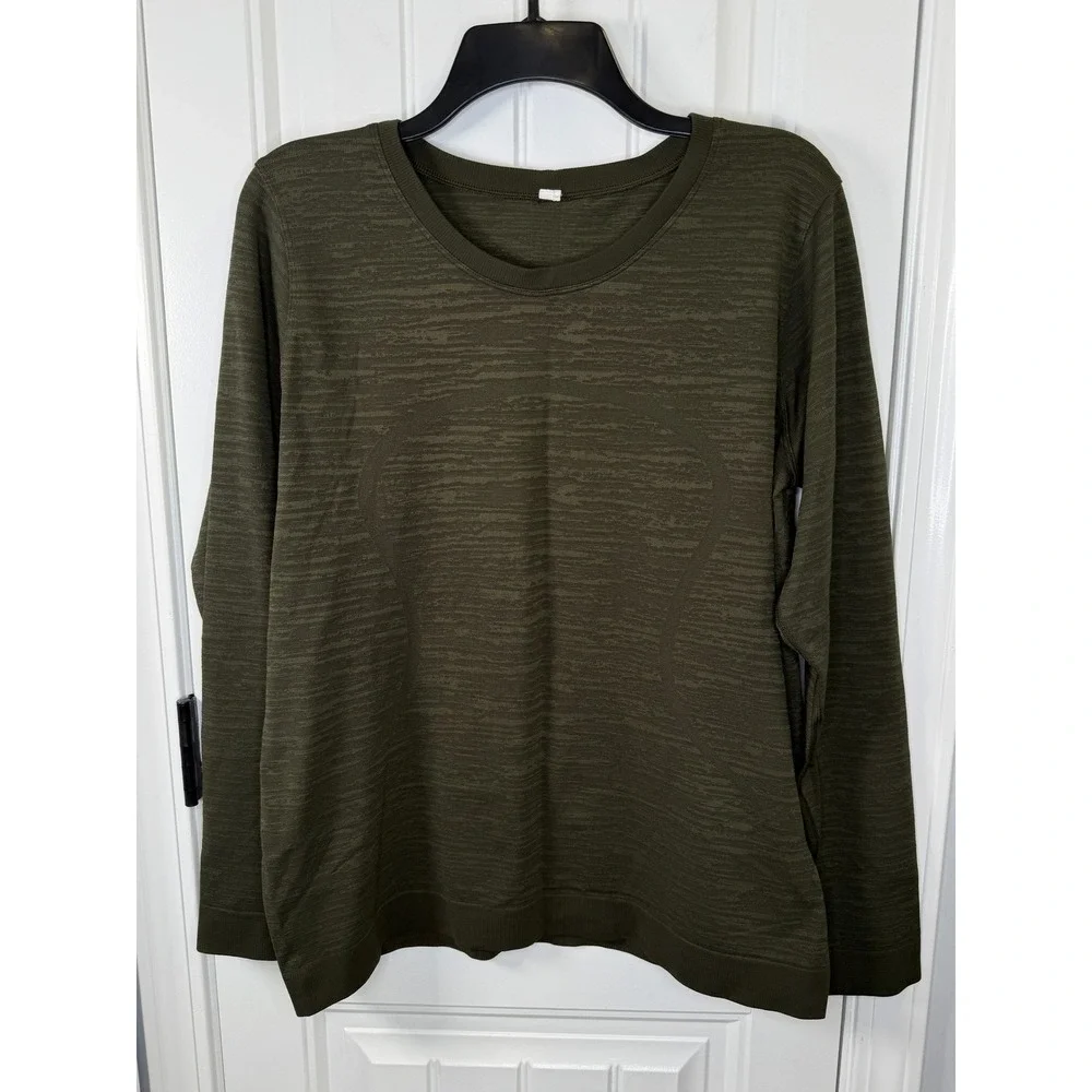 Lululemon Womens‎ Swiftly Relaxed Long Sleeve Size 10 Dark Olive Activewear